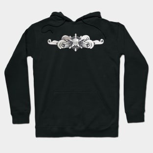 USCG - Cutterman Badge - Enlisted  - Silver  wo Txt Hoodie